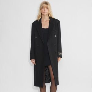Wilfred Symphony Virgin Wool Cashmere Black Coat